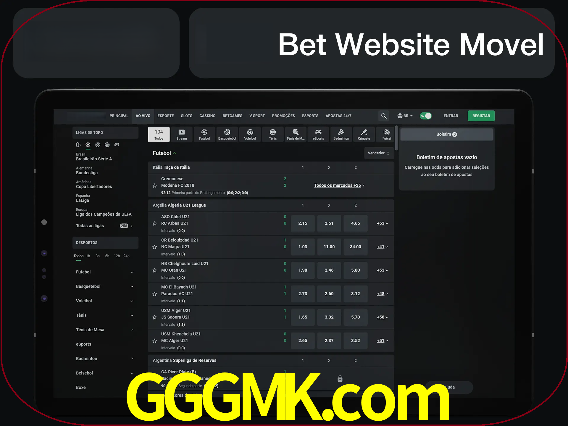 Use nosso website em qualquer dispositivo.